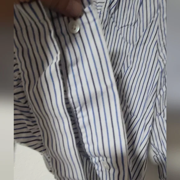 Madewell Blue Stripe Wrap Blouse - Women's - Picture 9 of 10